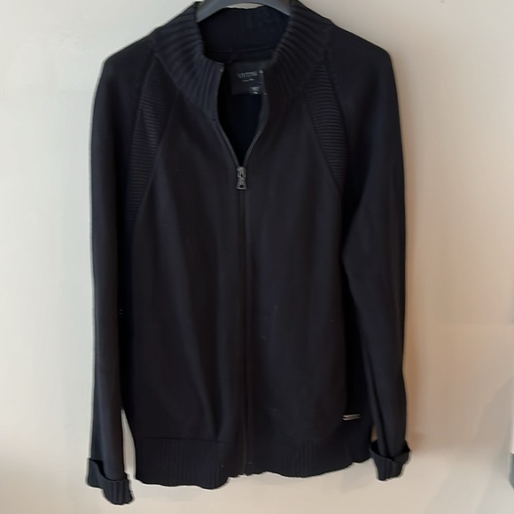 100%cotton black full zip sweater - Picture 2 of 5
